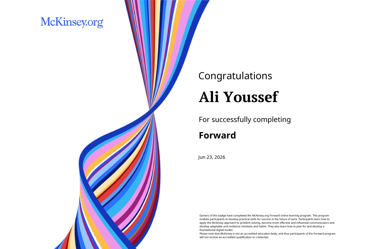 McKinsey Forward program completion certificate